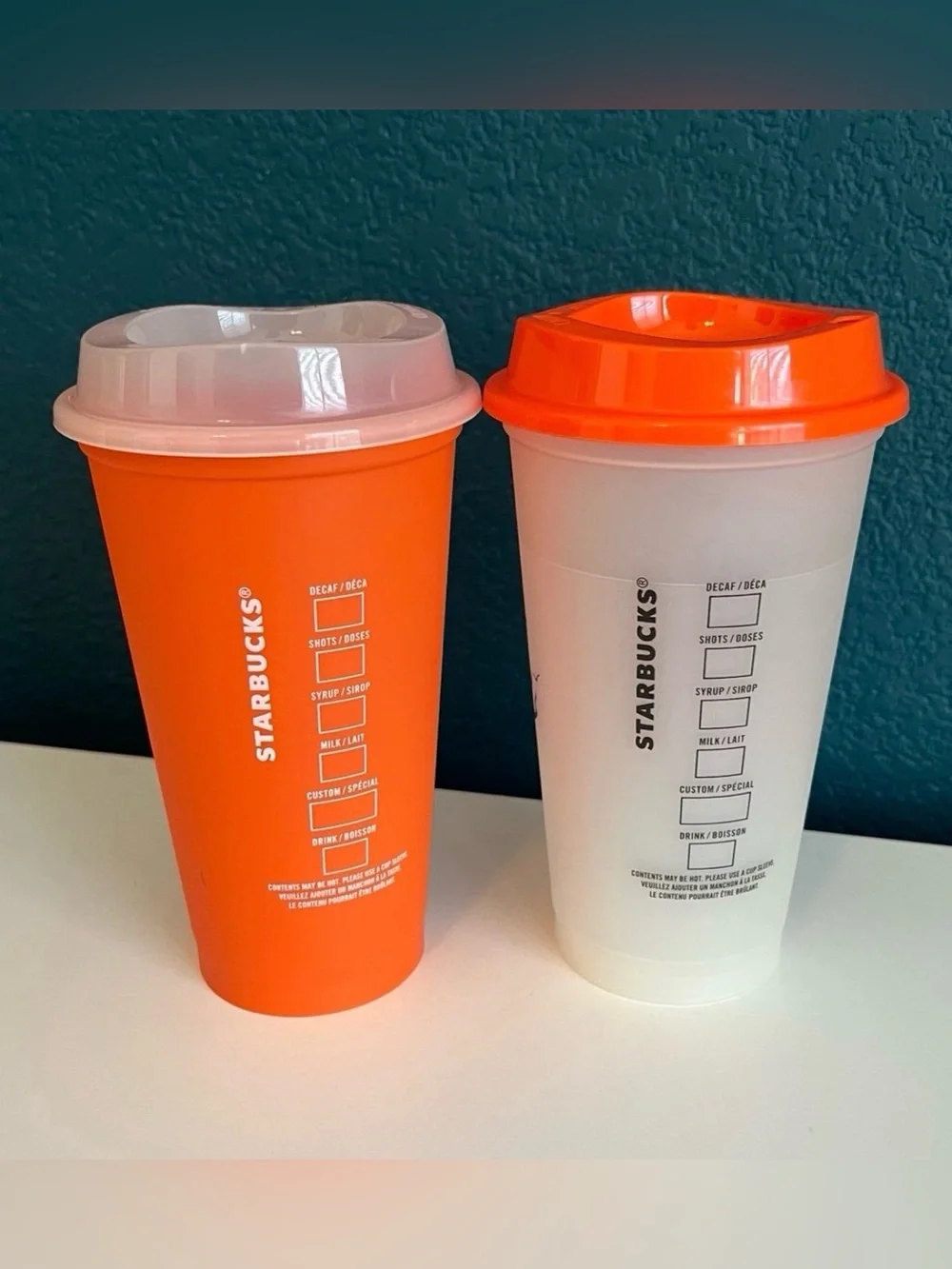 Starbucks Halloween Raven Pumpkin Re-useable Cups